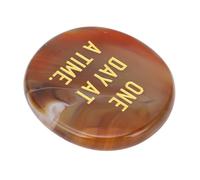 RiToEasysports Worry Stone for Anxiety One Day At A Time Inspirational Thumb Stone for Daily Confidence Boosting Portable Size (Red Agate)