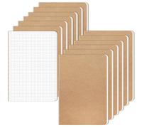 RITOLLO 13-Pack A5 Squared Notebooks, Kraft Cover | Grid-paper journals for drawing, planning, organising, study and everyday notes