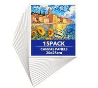 RITOLLO 15 Pack Canvas Panels 20x25cm - Blank Canvas Boards for Acrylic Painting, Oil & Watercolour, Painting Canvas Set for Artists, Students & Hobby Painters
