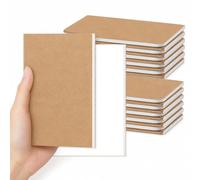 RITOLLO 18 Pack A6 Plain Notebooks, Kraft Cover Pocket Notepads, 32 Sheets/64 Pages, Small Blank Book for School Office Study Travel Sketching
