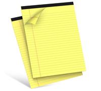 RITOLLO 2-Pack A4 Yellow Lined Legal Pads, 80 GSM | Double-sided 9 mm ruled paper with a perforated tear-off top; 30 sheets in each writing pad