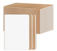 RITOLLO 26-Pack A5 Squared Notebooks, Kraft Cover | Grid-paper journals for drawing, planning, organising, study and everyday notes