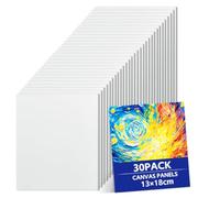 RITOLLO 30 Pack Canvas Panels 13x18cm - Small Blank Canvas Boards for Acrylic Painting, Oil & Watercolour, Painting Canvas for Artists, Students & Craft Projects