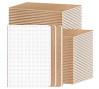RITOLLO 52-Pack A5 Squared Notebooks, Kraft Cover | Grid-paper journals for drawing, planning, organising, study and everyday notes