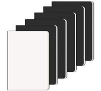 RITOLLO 6 Pack A5 Blank Notebook, Black Kraft Cover Plain Notepad, Premium Travel Journal for School, Office & Work, Note-Taking, Sketching & Daily Use