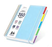 RITOLLO A4 5-Subject Spiral Notebook, 360 Pages, 100 GSM, Blue