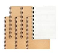 RITOLLO A5 Squared Spiral Notebooks, 6 Pack - 5mm Graph Paper, 120 Pages per Notebook, Wirebound Notepads for School, Work & Journaling (Squared)