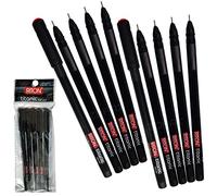 RITON Titanic-Pro Ballpoint Pens, RED, 0.7mm Fine Point, Pack of 10, Smooth Ball Pens, Ideal for School Office Home Use, ZOFAX Black Ball Pen