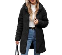 RITOSTA Women's Long Hoodies Zip Up Fleece Lined Jacket Thermal Lounge Wear Ladies Autumn Winter Coat Sweatshirt Longline Pullover Warm Cardigans Outwear with Hooded Pockets for Outdoor (Black,XL)