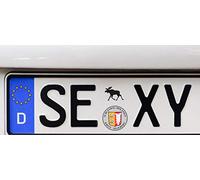 Ritter Media Design Pack of 2 Elk Number Plate Sticker Adhesive Graphic Car Wash Proof UV Resistant