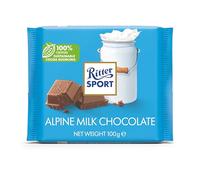 Ritter Sport Alpine Milk Chocolate Bar, 100g, Chocolate Sharing Bar