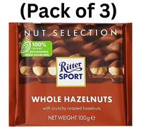 Ritter Sport Chocolate With Whole Hazelnuts 100g High-Quality Cocoa (Pack Of 3)