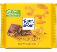 Ritter Sport With Cornflakes Milk Chocolate Bar Squares 100g (Box of 10)