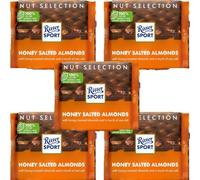 Ritter Sport Honey Salted Almonds Milk Chocolate Bar, 5 x 100g