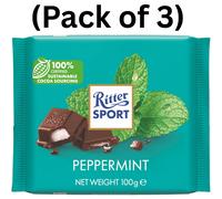 Ritter Sport Peppermint Chocolate 100g High-Quality Cocoa (Pack Of 3)