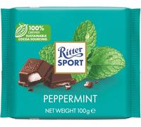 Ritter Sport PEPPERMINT chocolate square bars 100g (Pack of 5)