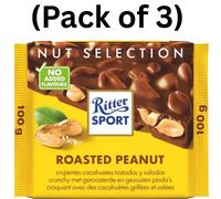 Ritter Sport Roasted Peanut Chocolate 100g High-Quality Cocoa (Pack Of 3)