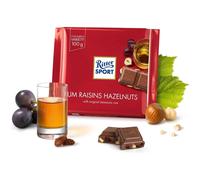 Ritter Sport Rum, Raisin & Hazelnuts Milk Chocolate 100g(Pack of 5)