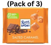 Ritter Sport Salted Caramel Chocolate 100g High-Quality Cocoa (Pack Of 3)