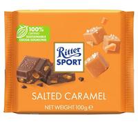 Ritter Sport Salted Caramel Milk Chocolate Bar, 100g, Chocolate Sharing Bar
