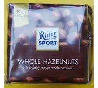 RITTER SPORT WHOLE HAZELNUTS. 5x100g. BEST BEFORE 12/06/2026