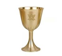 Ritual Cup Triple Moon Goblet Chalic Prop Division Astrology Tool wi Gold Plated Brass Dinnerware Chalic Prop