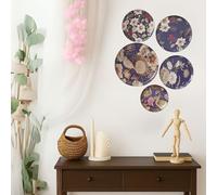 RITUALISTIC Oriental Blooms Wall Plates for home decoration | Wall decor items for living room | Metal Wall décor | Gift items for women and men | wall art | wall showpiece | Set of 5 plates
