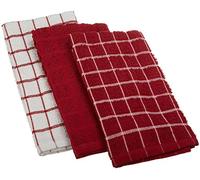 Ritz 100% Cotton Terry Kitchen Dish Towels, Highly Absorbent, 25” x 15”, 3-Pack, Paprika Red