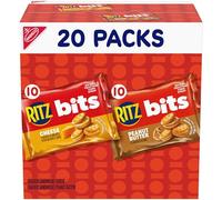 RITZ Bits Cheese and RITZ Bits Peanut Butter Cracker Sandwiches Variety Pack, 20 Snack Packs
