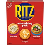 RITZ Crackers Entertaining Variety Pack with Original, Everything, and Garlic Butter Crackers, Snacks for Kids and Adults, Party Snacks, 10oz