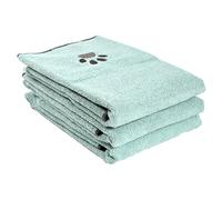 Ritz Embroidered Microfiber Pet Towel, Small, Paw Spa Blue, 3 Towel Set