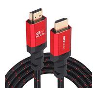 Ritz Gear 4K HDMI Cable 6 ft, Black/Red Braided Nylon Cord & 24K Gold Plated Connectors, High Speed HDMI 2.0 with Ethernet, Compatible with PS5, PS3, Xbox, Roku, Apple TV, HDTV, Laptop, PC, Monitor