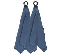 Ritz Hook and Hang Towel with Permanent Rubber Hook for Kitchen, Bathroom, Mudroom, Laundry Room, Extra-Large, 18" X 28", Machine Washable, 2 Pack, Federal Blue