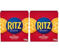 Ritz Original Cracker Box, Classic Savoury Crackers Perfect For Any Snacking Occasion, 150 g (Pack of 2)