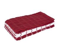 Ritz Premium 100% Cotton Terry Check Kitchen Dish Towels - Highly Absorbent, Super Soft, Long-Lasting, 25"x15", 3-Pack, Paprika Red