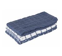 Ritz Premium 100% Cotton Terry Check Kitchen Dish Towels - Highly Absorbent, Super Soft, Long-Lasting, 25"x15", 3-Pack, Federal Blue