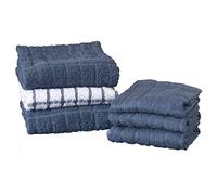 Ritz Premium Kitchen Towel and Dish Cloth Value Set: Highly Absorbent, Super Soft, Long-Lasting, 100% Cotton Checked and Solid Hand Towels, Tea Towels, Bar Towels - 6 Pack, Federal Blue