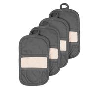 Ritz Premium Pot Holders & Heating Pads (4-Pack), 8.5" x 5.5", Heat Resistant, 100% Cotton Terry-Looped Pocket, for Kitchen and Barbeque, Graphite