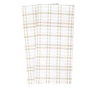 Ritz Royale Collection 100% Combed Terry Cotton, Highly Absorbent, Oversized Kitchen Towel Set, 28" x 18", 2-Pack, Checked, Straw