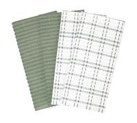 Ritz Royale Collection 100% Combed Terry Cotton, Highly Absorbent, Oversized, Kitchen Towel Set, 28" x 18", 4-Pack, Solid and Coordinate, Juniper