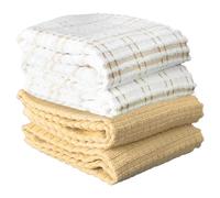 Ritz Royale Collection 100% Combed Terry Cotton, Highly Absorbent, Oversized, Kitchen Towel Set, 28" x 18", 4-Pack, Solid and Coordinate, Straw