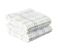 Ritz Royale Collection 100% Combed Terry Cotton, Highly Absorbent, Oversized Kitchen Towel Set, 28" x 18", 2-Pack, Checked, Cactus Green