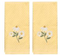 Ritz Spring Kitchen Towels 2 Pack - Daisy Trio, 100% Cotton, Spring Tea Towels, Absorbent & Machine Washable