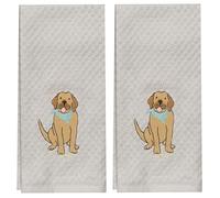 Ritz Spring Kitchen Towels 2 Pack - Dog Dish Towels Set, 100% Cotton, Gray Tea Towels, Absorbent & Machine Washable