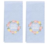 Ritz Spring Kitchen Towels 2 Pack - Spring Wreath, 100% Cotton, Spring Tea Towels, Absorbent & Machine Washable