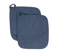 Ritz Terry Potholder & Hot Pad: Unparalleled Heat Resistant, Durable 100% Cotton - Ergonomically Designed for Optimal Grip - Easy-Care Machine Washable, Perfect for Your Kitchen - Midnight, 2-Pk