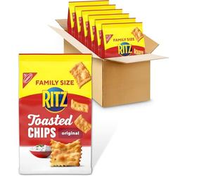RITZ Toasted Chips Original Crackers, Family Size, 6 - 11.4 oz Bags