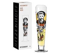 Ritzenhoff 1011009 Beer Glass 330 ml - Series Heldenfest - Motif No. 9 - Barber - Round and Multicoloured - Made in Germany