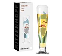 RITZENHOFF 1011010 Beer Glass 330 ml - Heldenfest Series, Motif No. 10 - Barber - Round and Multicoloured - Made in Germany