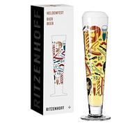 RITZENHOFF 1011011 Beer Glass 330 ml - Series Heldenfest - Motif No. 11 - Barber - Round and Multicoloured - Made in Germany